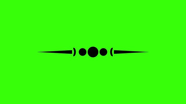 Animated ornament border element on green screen background