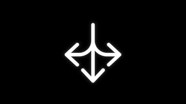 Three arrows pointing out from center line on black background