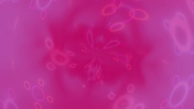 Mesmerizing digital animation showcases fluid magenta and lilac hues swirling with subtle geometric shapes, creating a hypnotic and ethereal visual experience with gentle motion.