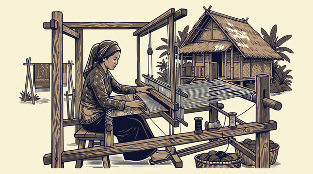 Medieval crossbow siege weapon vector illustration with operator wooden frame.