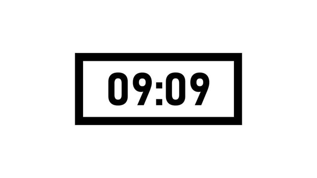 Digital 10 minute Countdown Timers with decreasing numbers against a black and white striped background