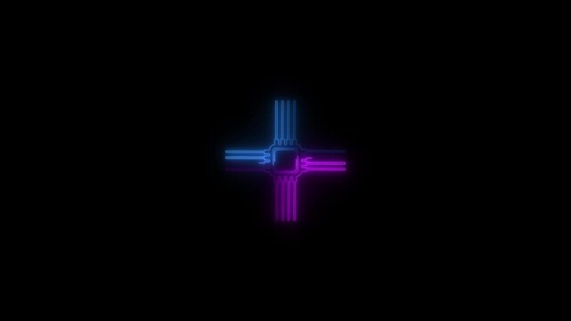neon Innovative Advanced AI Chip Artificial intelligence chipset circuit board futuristic concept technology computer chipset technology network.
