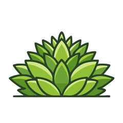 Fototapeta premium Green Succulent Plant Flat Illustration