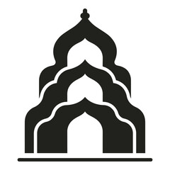 Islamic architecture silhouette with domes and arches design element icon © designernur