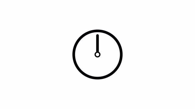 Time lapse of spinning clock animation in 12 Hour. Seamless motion animated footage, clock face animation video 4k.