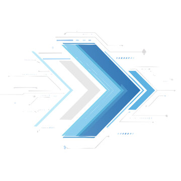 Abstract blue arrow vector with futuristic design