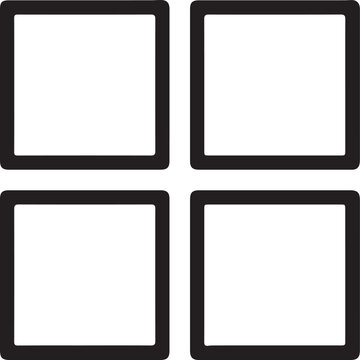Grid View Icon Four Squares Outline Layout Vector UI