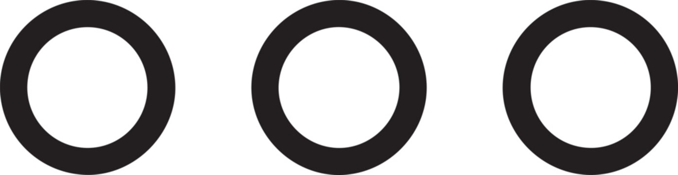 More Options Icon Three Dots Horizontal Outline Vector UI
