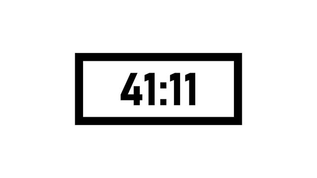 Digital Timers 45 Minute  with decreasing numerical sequence in clean studio lighting