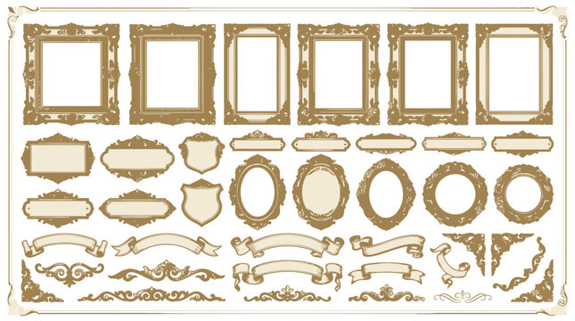 Ornate Vintage Frame & Border Collection - Elegant Decorative Elements