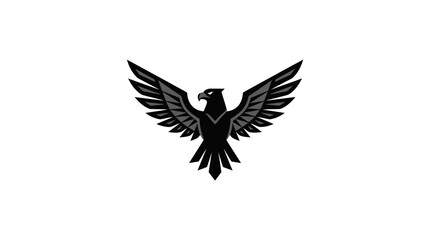 Fototapeta premium A minimalist graphic illustration of a majestic eagle with wings spread wide