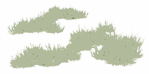 natural scattered grass clusters with varying density on white background vegetation plants botanical green transparent vector © PabanBiswas