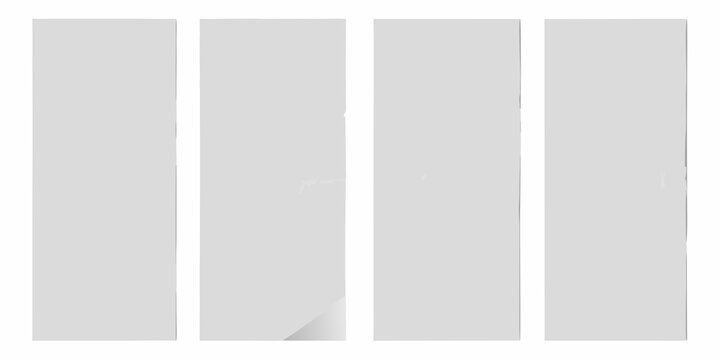 four vertical sheets of clean white paper with subtle shadows stack stationery blank writing office supplies