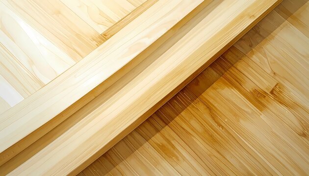 Light wood planks high angle diagonal composition for interior design material realistic photo bright natural lighting on textured wooden surface.