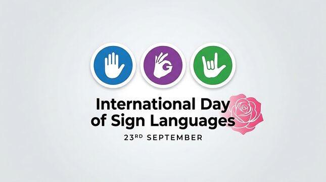 International day of sign languages 23 september celebration with hand gestures