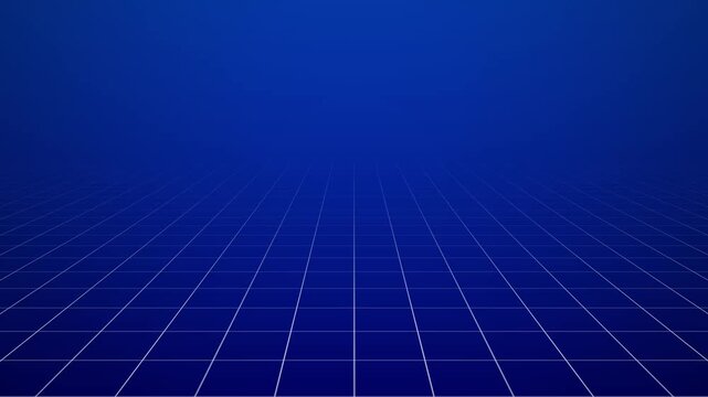 Minimalist clean blue 3d grid landscape background with simple geometric line texture loop