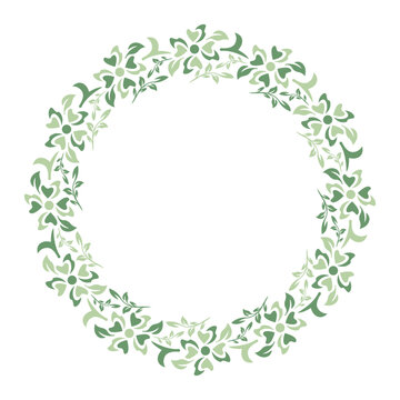 DECORATIVE ART FLORAL 276, GREENERY FOLIAGE VECTOR ILLUSTRATION