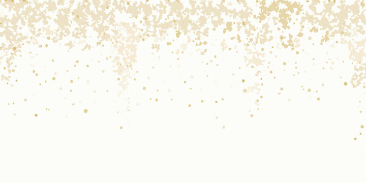 a dense scatter of golden confetti on white background dots festive design header gold sparkle celebration