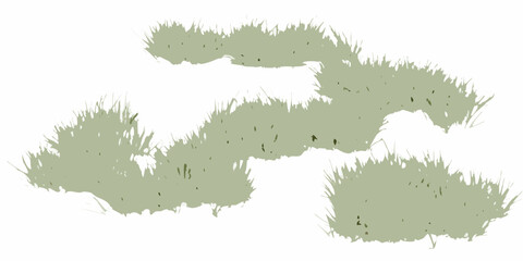 natural scattered grass clusters with varying density on white background vegetation plants botanical green transparent vector © Bijoy