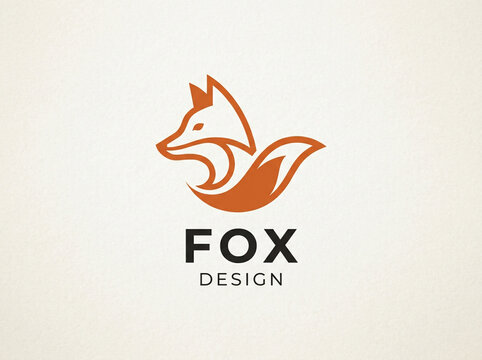 Creative fox logo design with stylized animal illustration and text