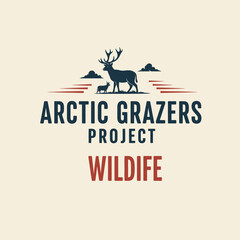 Stylized elk silhouette for arctic wildlife project. © Aroma