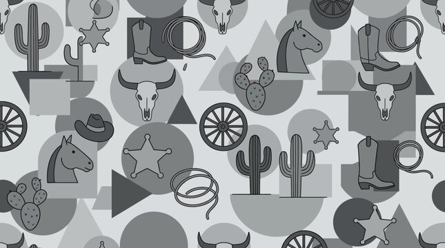 Western Cowboy Desert Pattern.