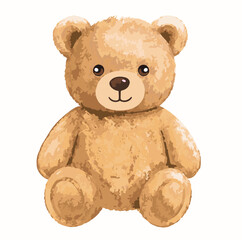 Fototapeta premium Brown Teddy bear toy isolated on white background, cute bear.