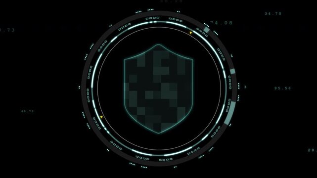 PNG Alpha.Secure futuristic cyber security digital shield hologram