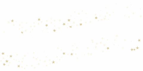 diagonal wavy trail of scattered golden stars on white background astronomy cosmic celestial pattern vector illustration design decoration sparkle twinkle space © Rita