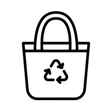Reusable Shopping Tote Bag With Recycling Symbol Icon &mdash; Eco Friendly Reusable Tote For Zero Waste