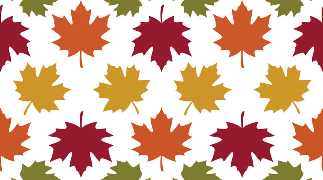 Seamless autumn maple leaves pattern vector for seasonal backgrounds and fall designs