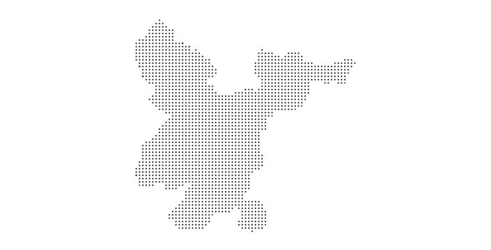 Abstract dot art map of the country of Brunei Darussalam.