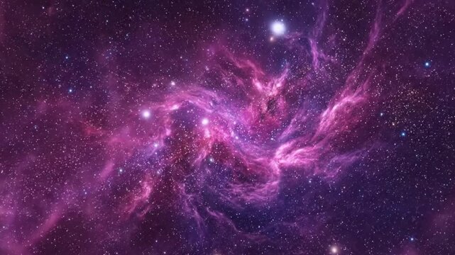 Abstract deep space nebula with glowing cosmic dust clouds