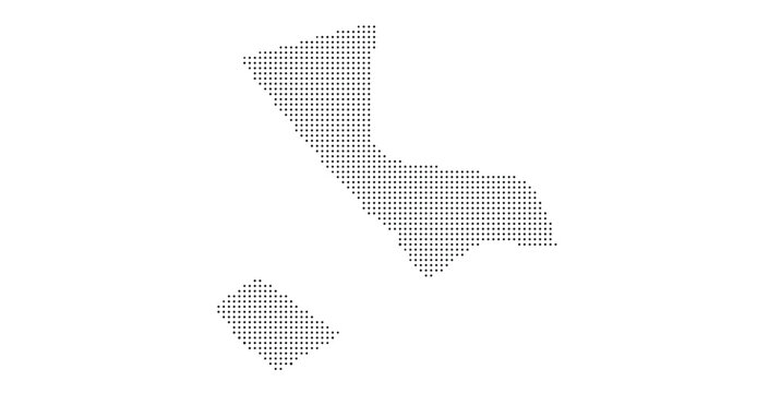 Abstract dotted map of central visayas region philippines isolated on white background digital art.