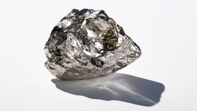 A single irregular piece of dense osmium metal with a rough, faceted texture and a lustrous silver-gray surface