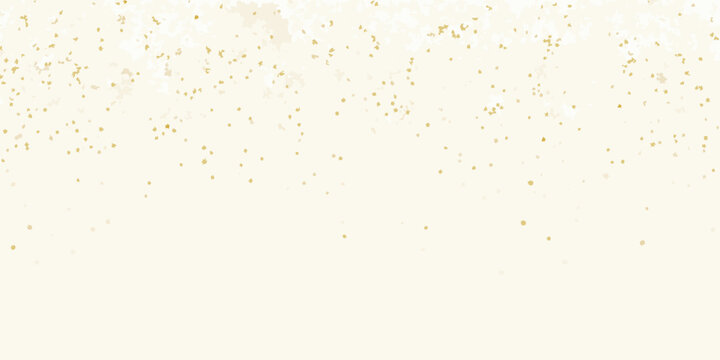 a festive header design with dense golden confetti on cream background scatter holiday decoration celebration backdrop vector art pattern shower party