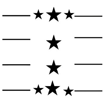 Decorative Star Divider Border Collection Isolated on Transparent Background