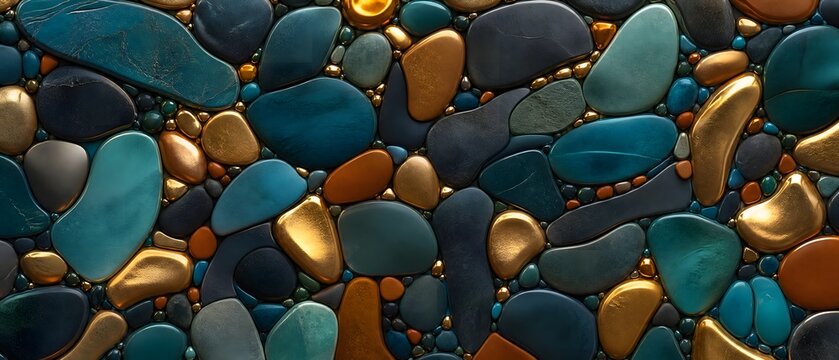 Abstract Organic Pebble Mosaic Wallpaper Pattern