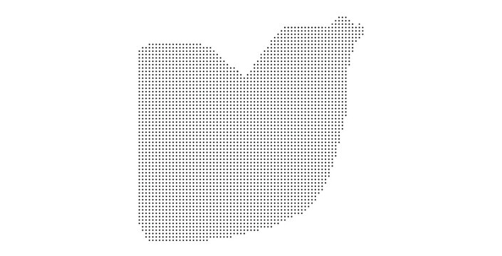 Aland Islands map silhouette made of black dots on white.
