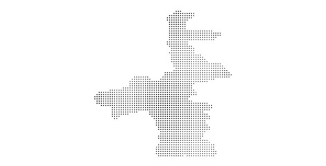 Obraz premium Auckland regional map made with black circular dots isolated on white background.