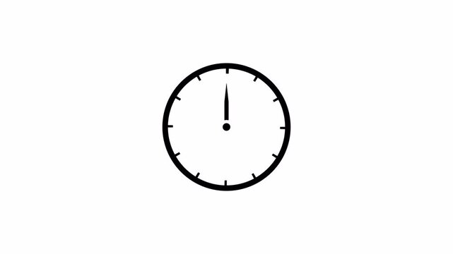 Time lapse of spinning clock animation in 12 Hour. Seamless motion animated footage, clock face animation video 4k.