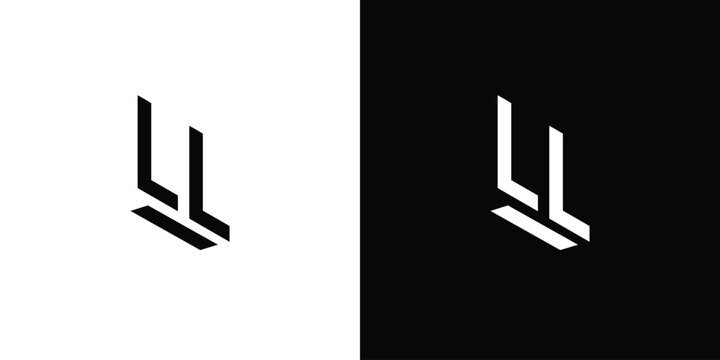 Modern and strong letter LL initials logo design