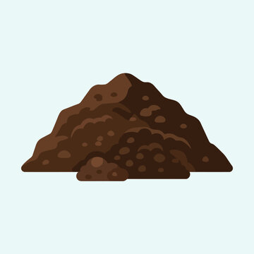 A simple illustration of a pile of dark brown garden soil