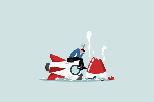 The concept of startup business failure, new business risks, or unexpected bankruptcy of entrepreneurs, depressed company owners due to rocket accidents as the cause of new business failure.