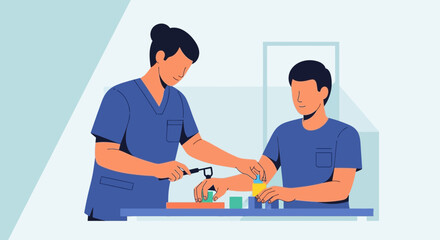 Fototapeta premium Healthcare professional assisting patient with rehabilitation exercises