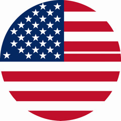 Fototapeta premium Circular Graphic Design Featuring the United States Flag with a Stylized Horizontal Stripe Pattern for Patriotic Web and Print Projects
