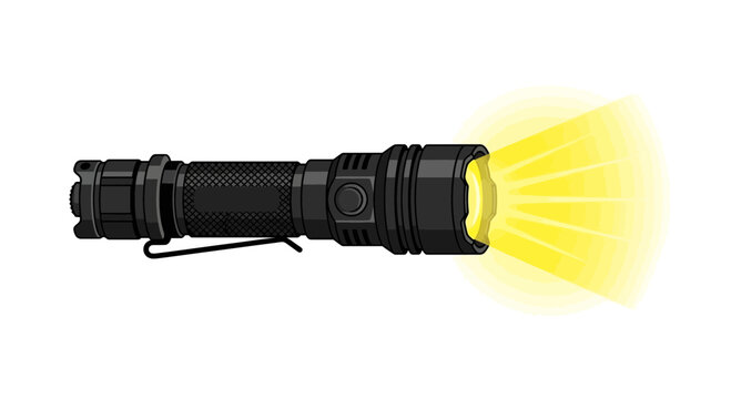 Summer camping tactical flashlight with bright yellow beam