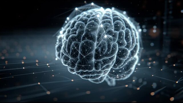 Digital Brain with Glowing Neural Connections 1.