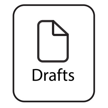 Linear drafts pending email and saved message vector icon for UI UX