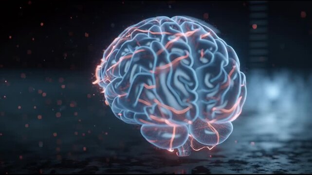 Glowing brain with neural network connections 1.